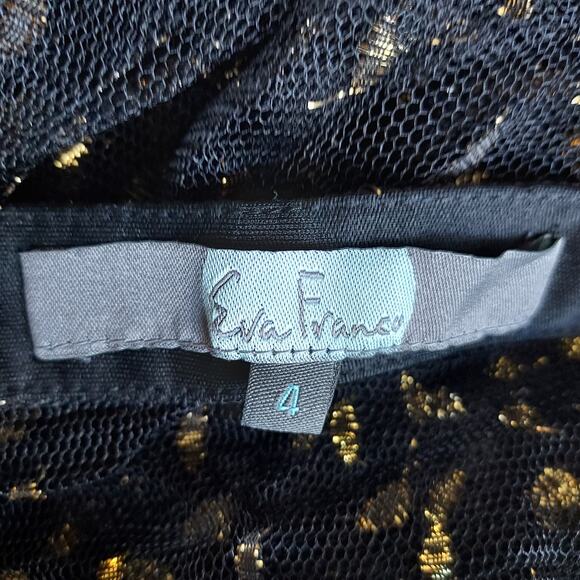 Eva Franco Black Sheer Maxi Skirt w/Gold Shimmer Accent Size 4 - Picture 7 of 7